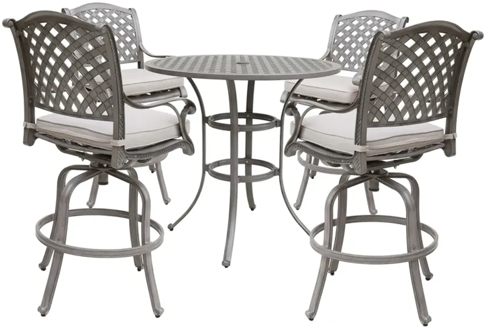 Cast Aluminum Bar Set With Cushion