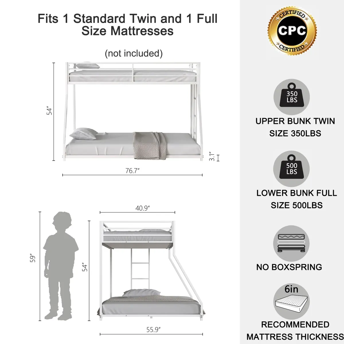 Adam - Metal Bunk Bed