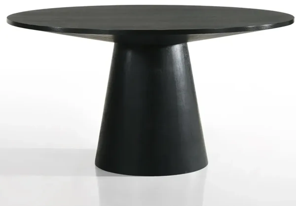 Jasper - Contemporary Round Dining Table With Black Finish Chairs