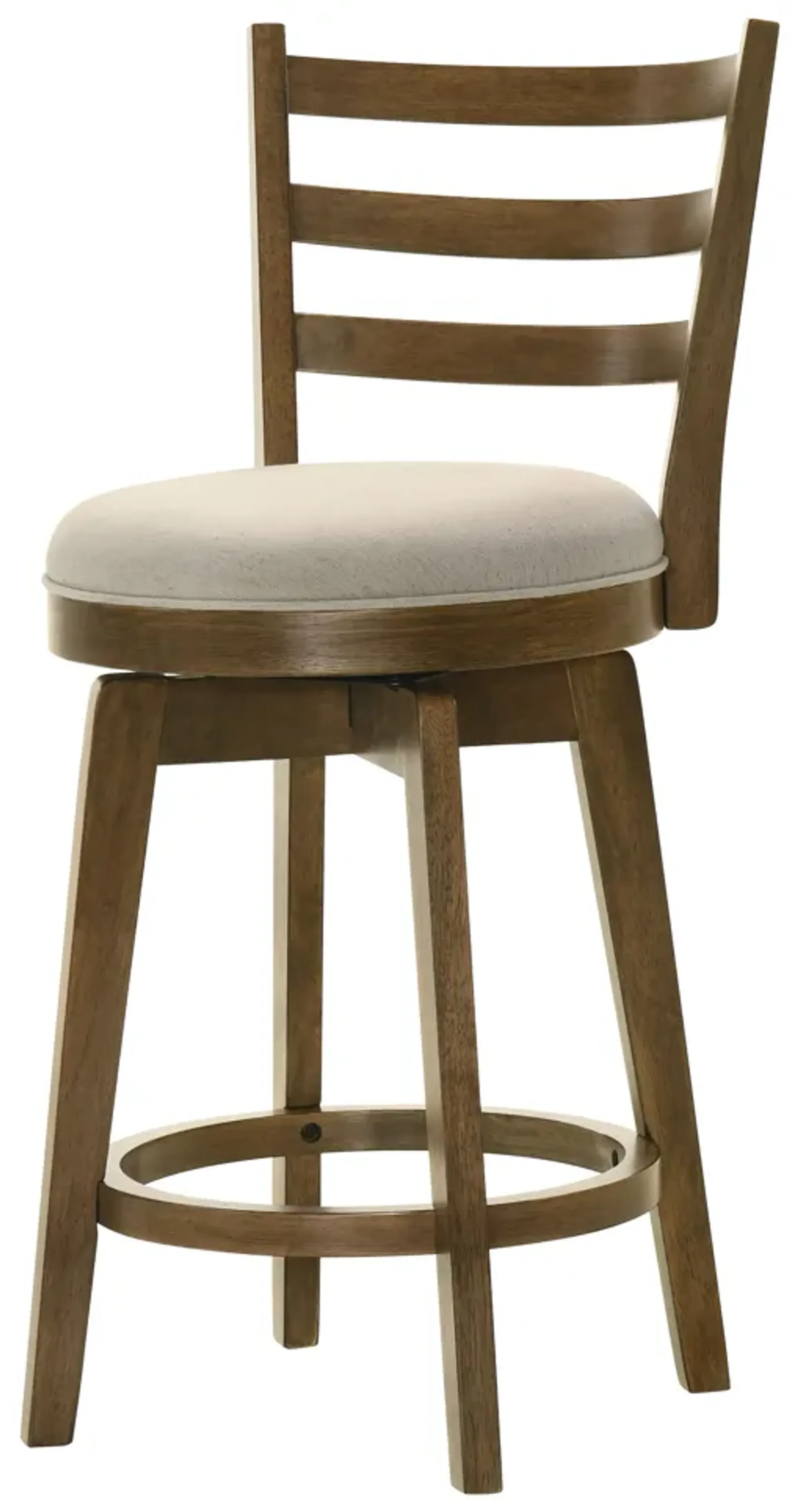 Joplin - 20.5" Ladder Back Counter Height Swivel Chair With Upholstered Seat