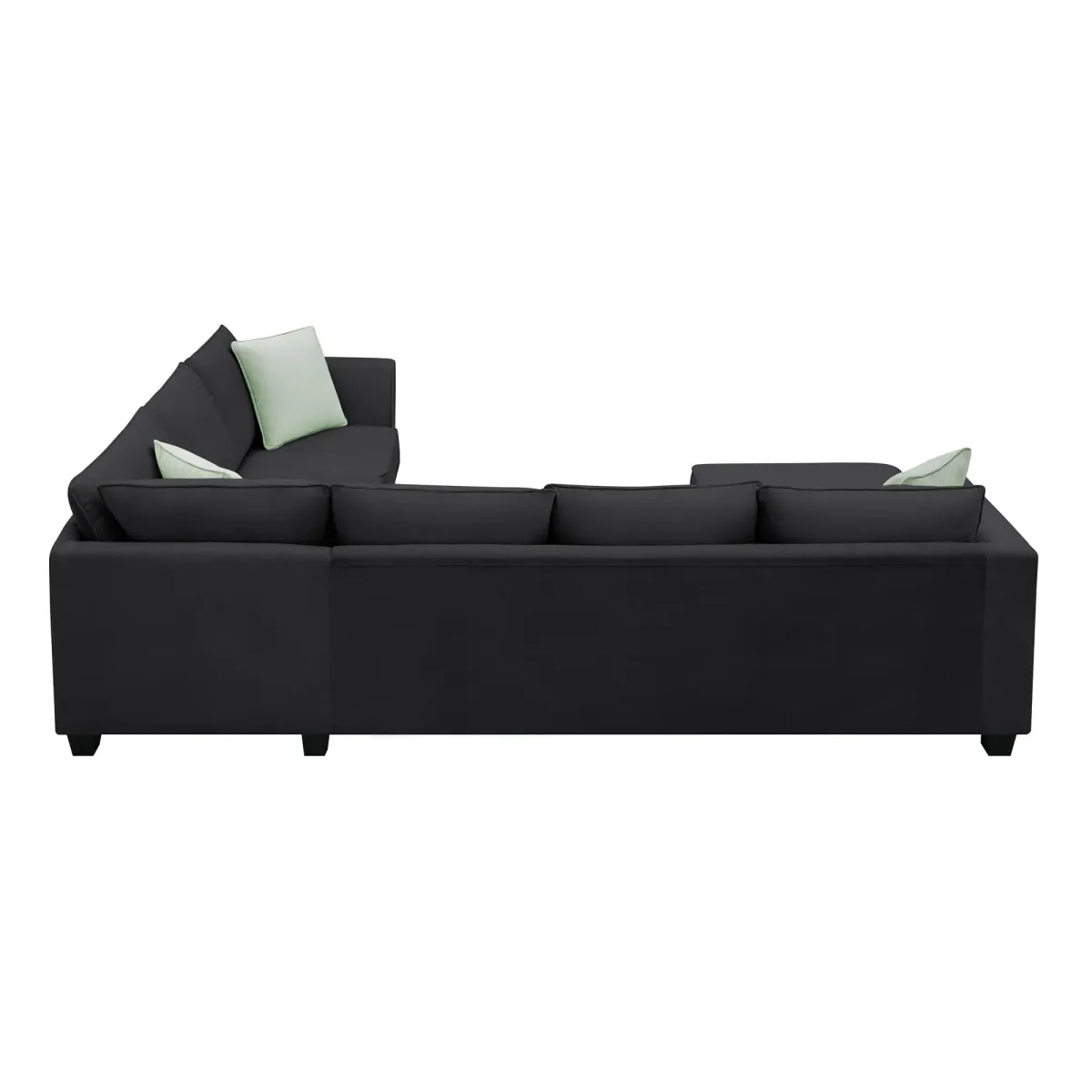 Sectional Sofa Couches Living Room Sets, 7 Seats Modular Sectional Sofa With Ottoman, L Shape Fabric Sofa Corner Couch Set With 3 Pillows