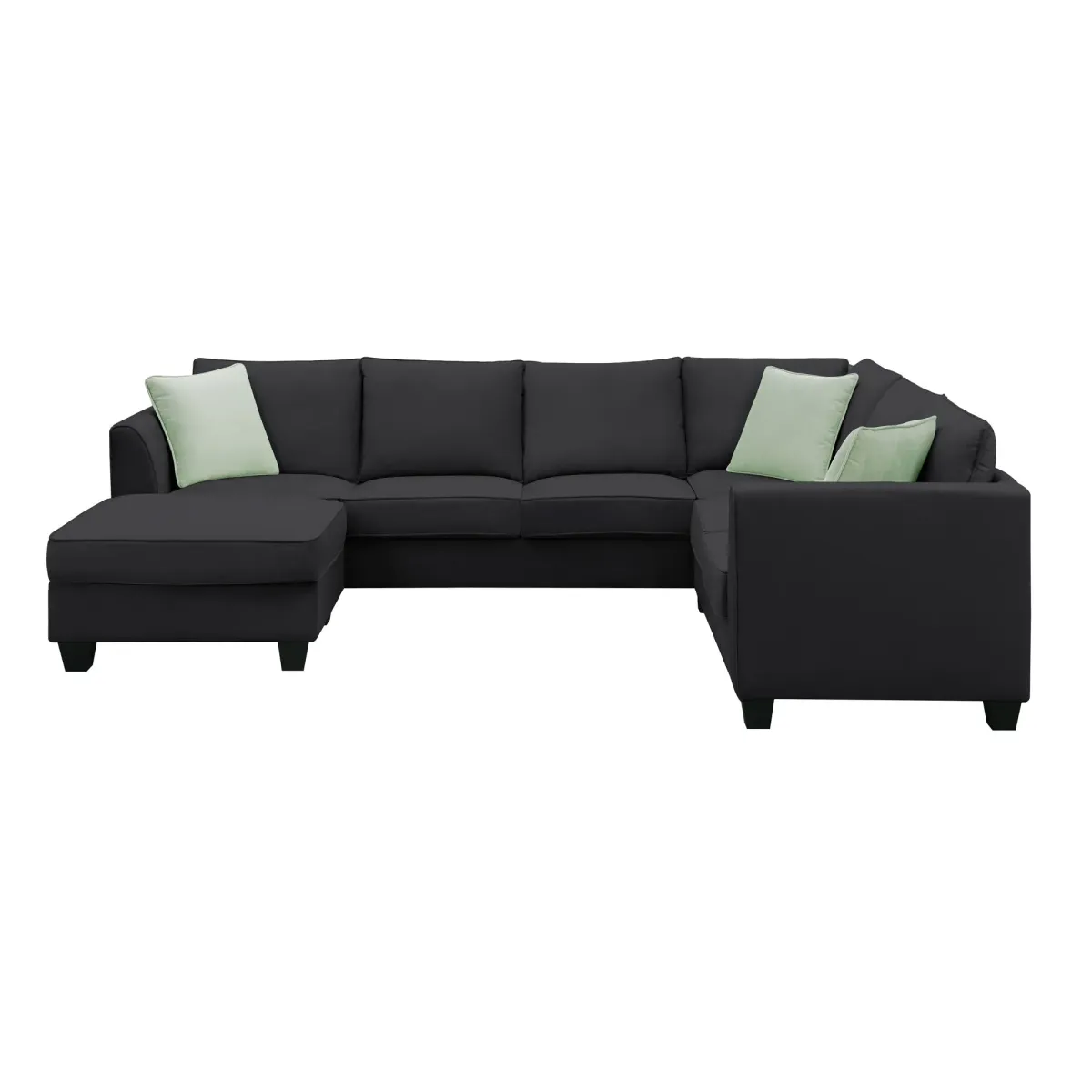 Sectional Sofa Couches Living Room Sets, 7 Seats Modular Sectional Sofa With Ottoman, L Shape Fabric Sofa Corner Couch Set With 3 Pillows