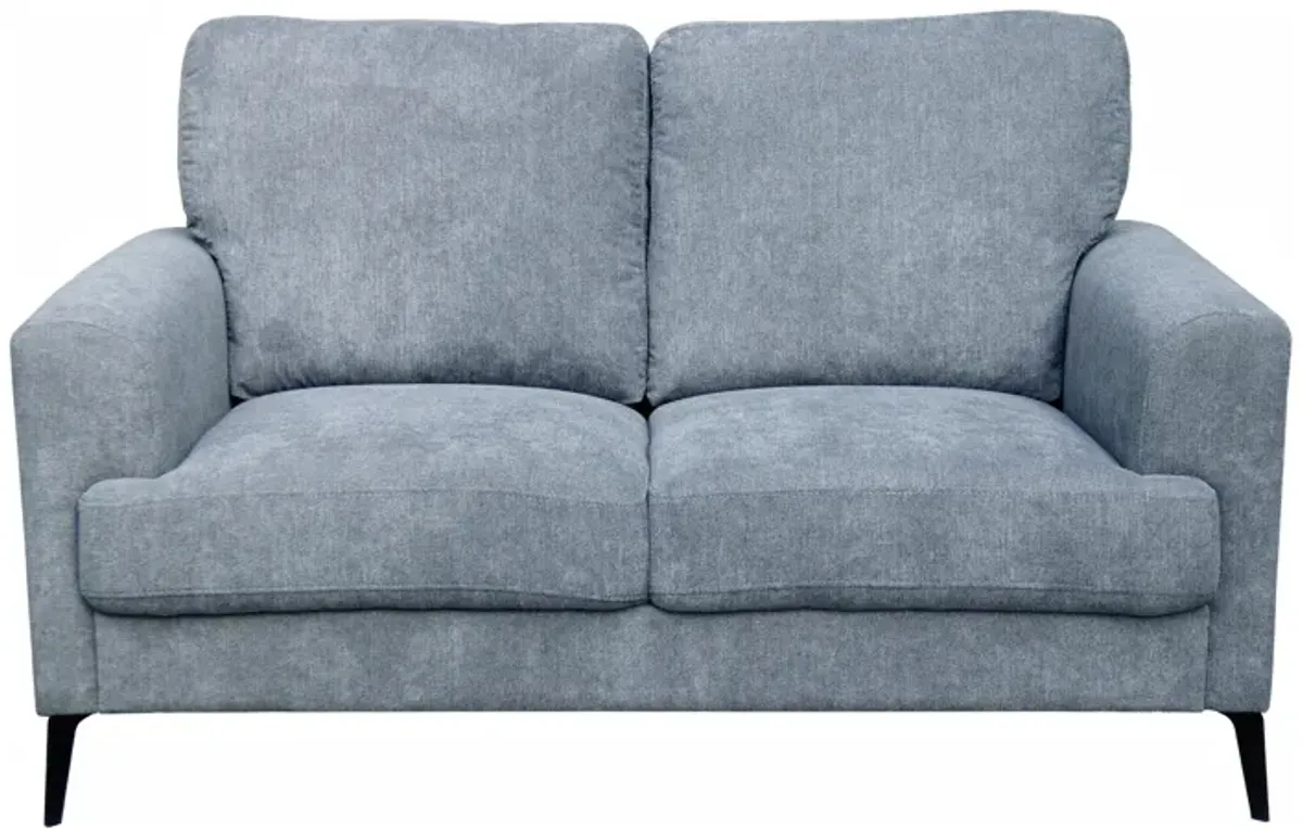 Jackson - Chenille Loveseat With Black Metal Legs