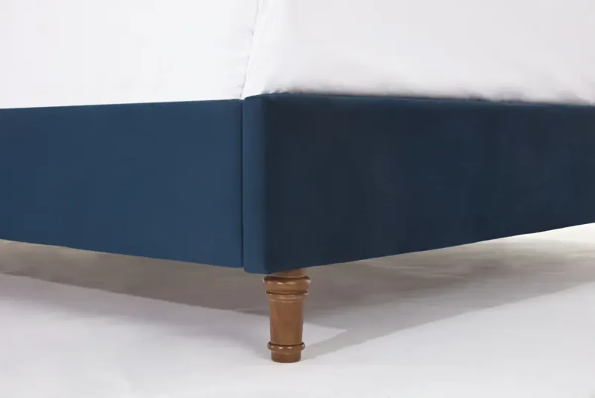 Peyton - Upholstered Bed With 54" High Headboard, Traditional Hand Buttoned Tufting