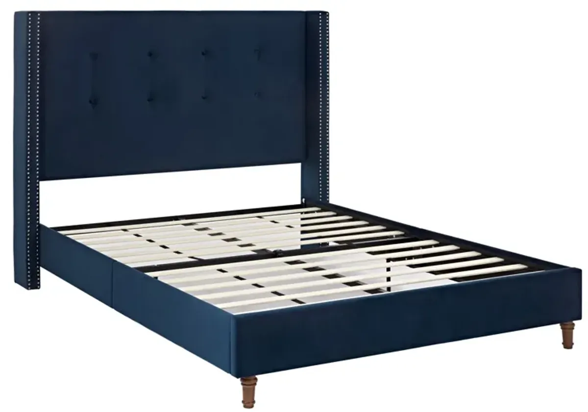 Peyton - Upholstered Bed With 54" High Headboard, Traditional Hand Buttoned Tufting