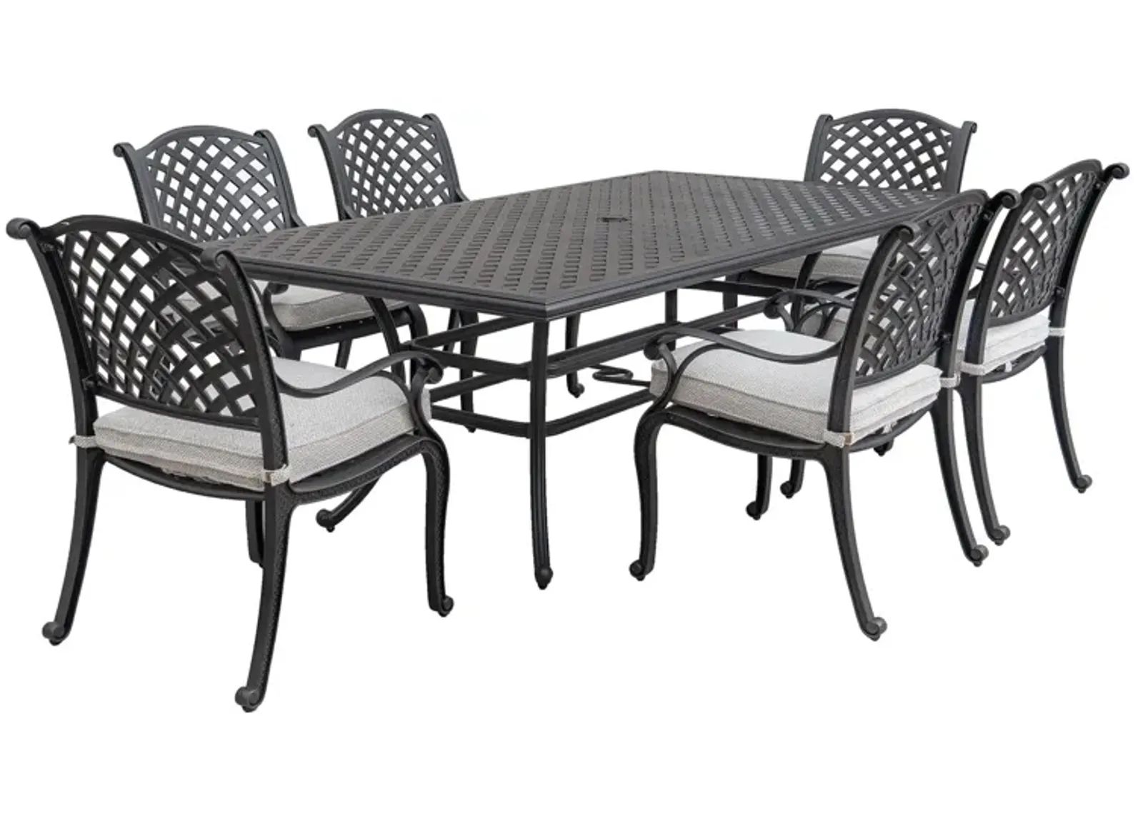 Stylish Outdoor 7 Piece Aluminum Dining Set With Cushion