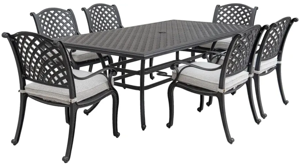 Stylish Outdoor 7 Piece Aluminum Dining Set With Cushion