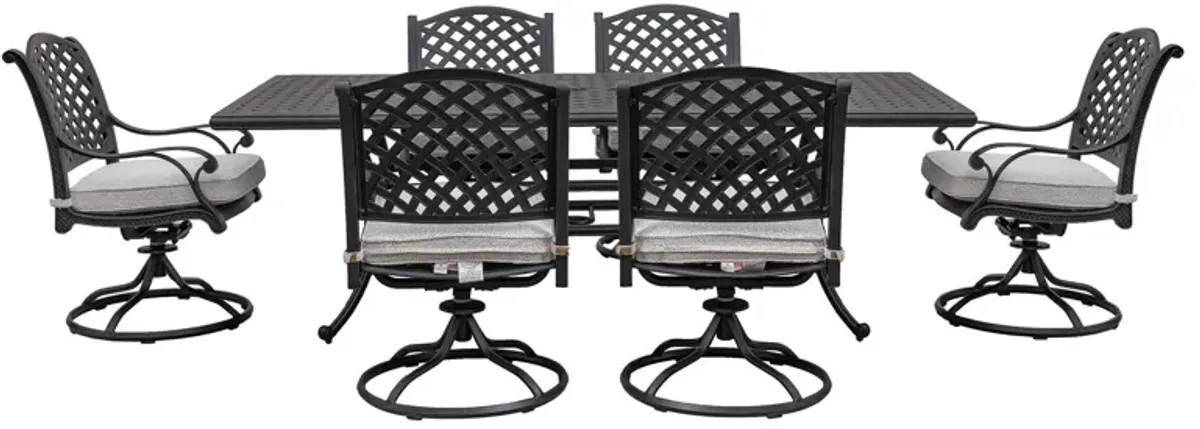 Stylish Outdoor 7 Piece Aluminum Dining Set With Cushion