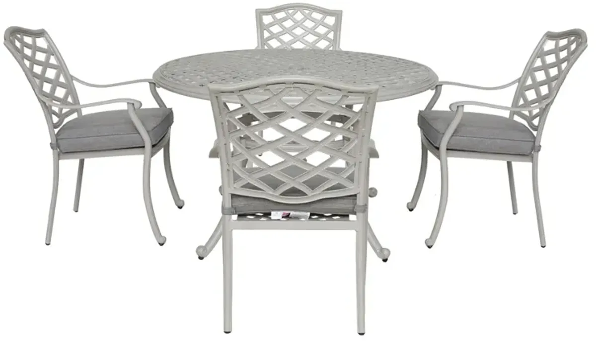 Stylish Outdoor Aluminum 5 Piece Round Dining Set