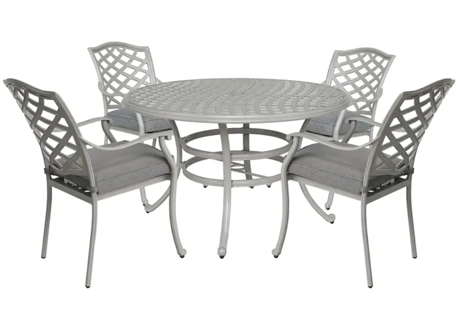 Stylish Outdoor Aluminum 5 Piece Round Dining Set