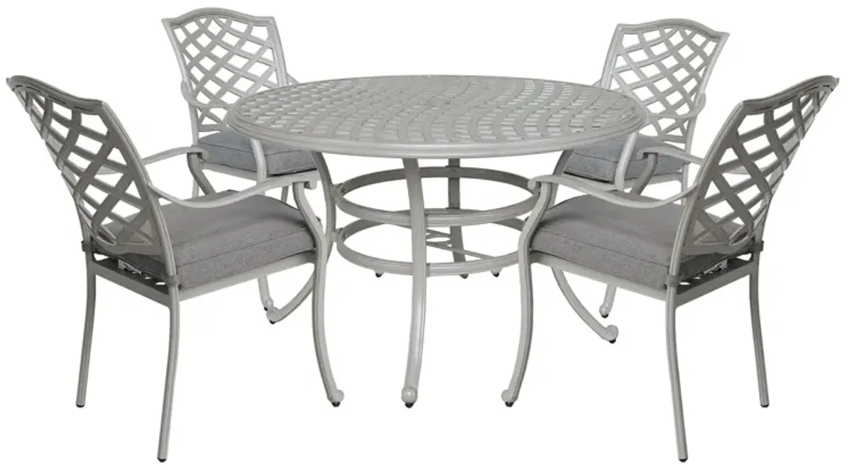 Stylish Outdoor Aluminum 5 Piece Round Dining Set