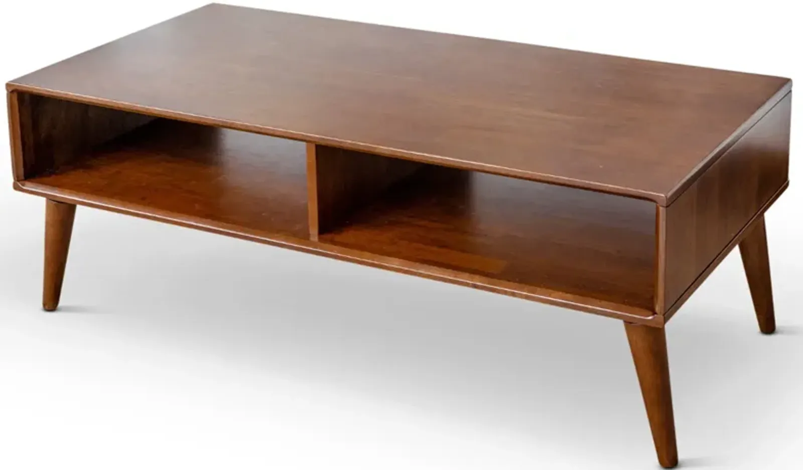 Hazel Solid Wood Coffee Table - Walnut Brown