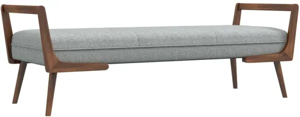 Cora - Mid-Century Modern Gray Bench - Gray