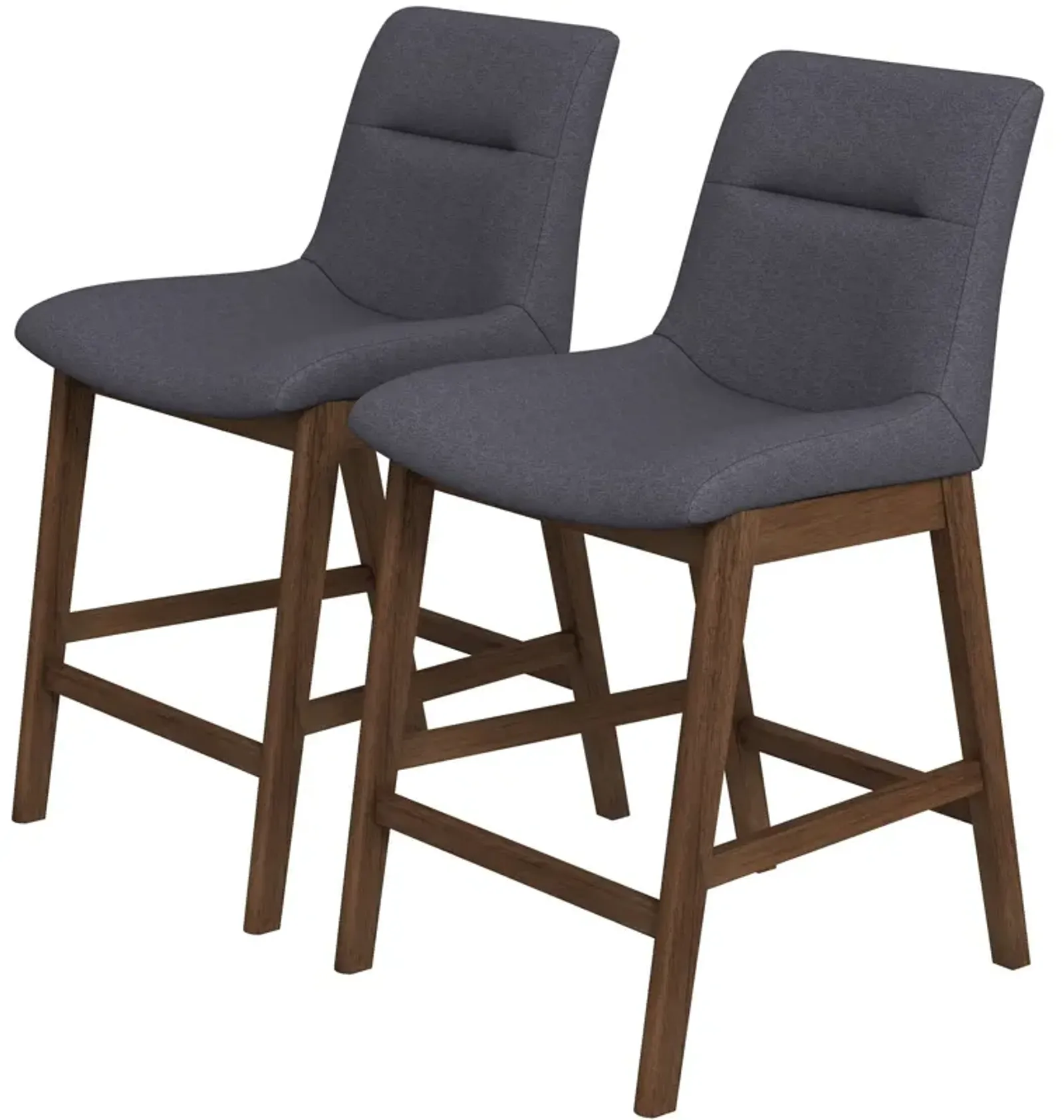 Jayden - Mid-Century Modern Upholstered Stool (Set of 2) - Gray