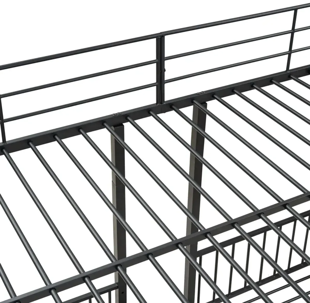 Full Over Twin-Twin Triple Bunk Bed With Drawers And Staircase - Black