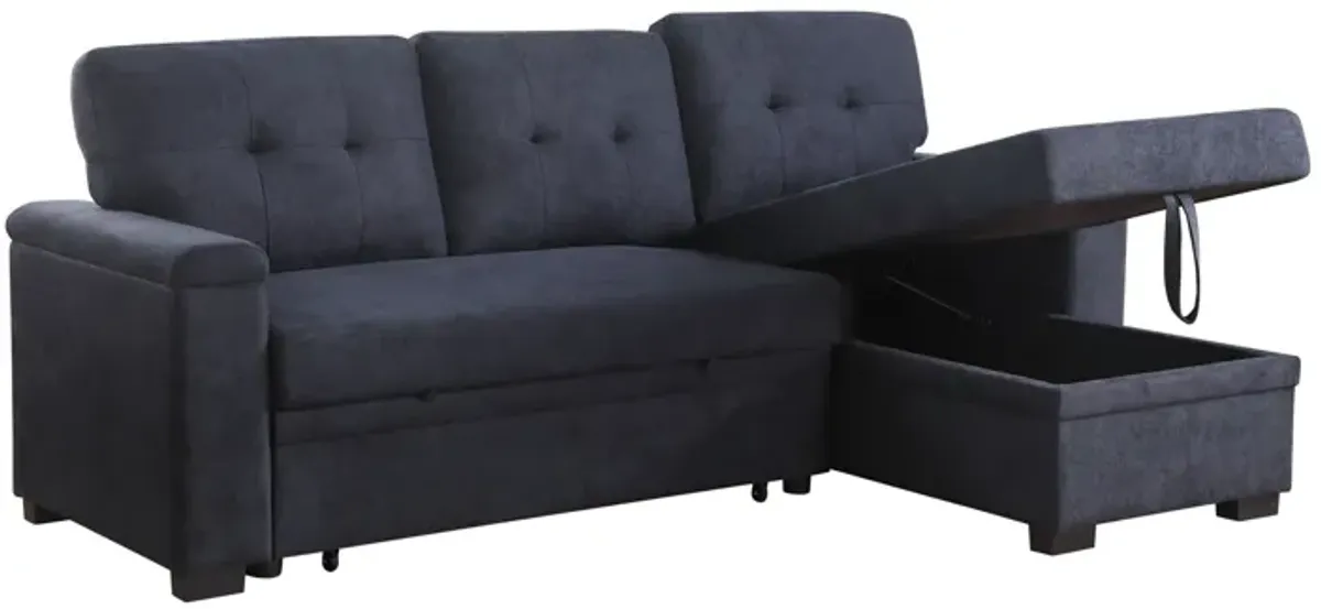 Lucca II - 84.5"W Reversible Sleeper Sectional Sofa with Storage Chaise