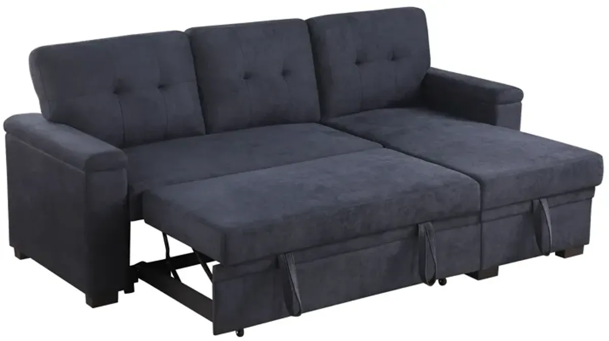 Lucca II - 84.5"W Reversible Sleeper Sectional Sofa with Storage Chaise