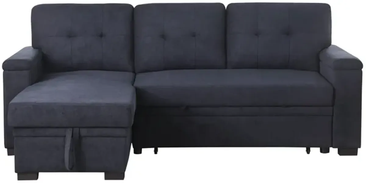 Lucca II - 84.5"W Reversible Sleeper Sectional Sofa with Storage Chaise