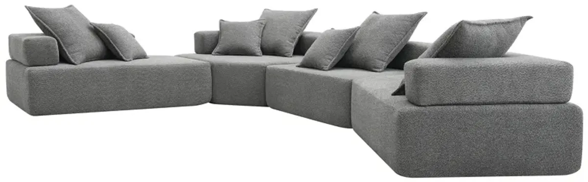 Oversized Modular Sectional Sofa, Luxury Boucle Floor Couch Set, Convertible Sleeper Couch, Spacious Foam-Filled Sofa Bed For Living Room