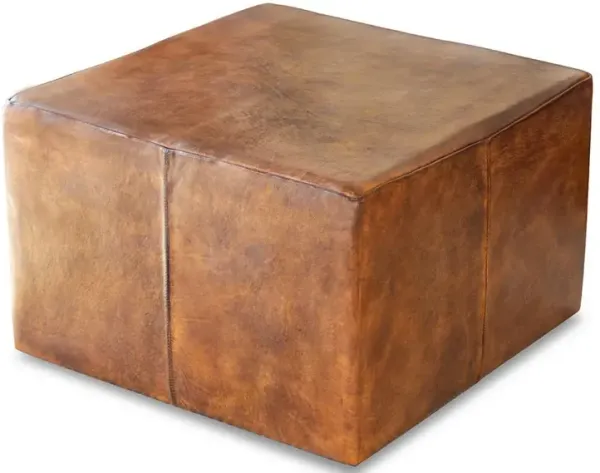 Mallory - Mid-Century Square Genuine Leather Upholstered Ottoman