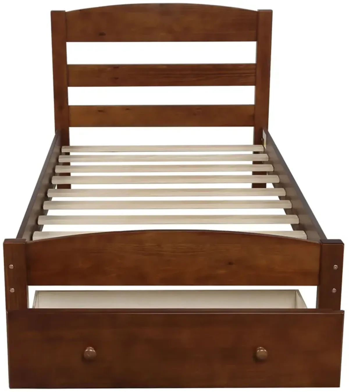 Platform Bed Frame With Storage Drawer And Wood Slat Support No Box Spring Needed