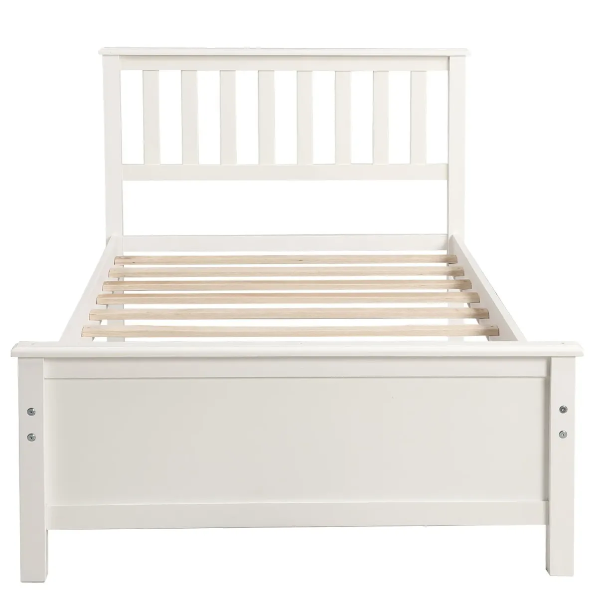 Platform Bed With Headboard, Footboard And Wood Slat Support