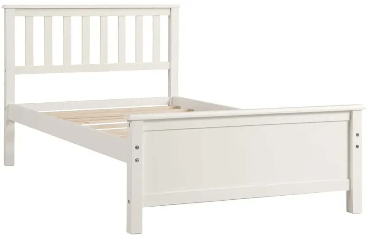 Platform Bed With Headboard, Footboard And Wood Slat Support