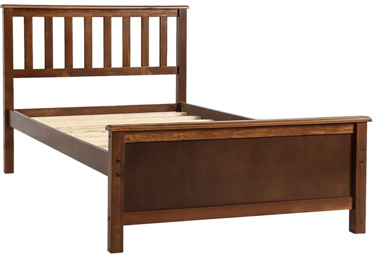 Platform Bed With Headboard, Footboard And Wood Slat Support