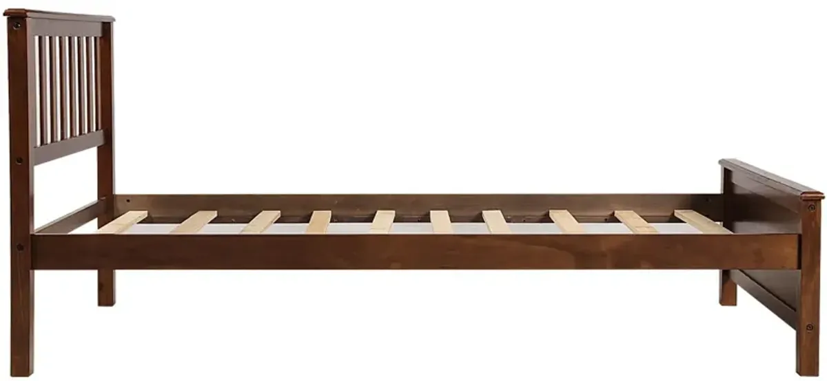 Platform Bed With Headboard, Footboard And Wood Slat Support