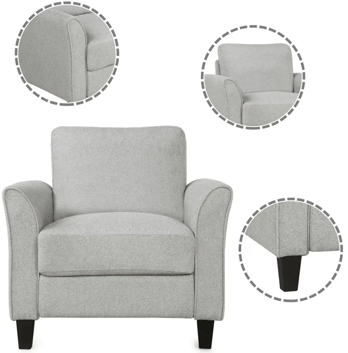 Living Room Sets Furniture Armrest Sofa Single Chair Sofa Loveseat Chair 3 Seat Sofa (Chair Loveseat Chair & 3 Seat Sofa)