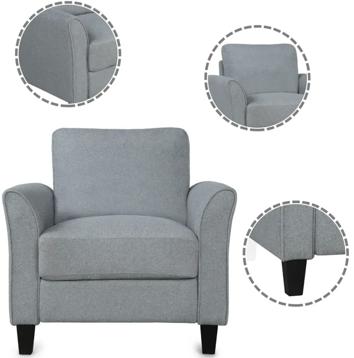 Living Room Sets Furniture Armrest Sofa Single Chair Sofa Loveseat Chair 3 Seat Sofa (Chair Loveseat Chair & 3 Seat Sofa)