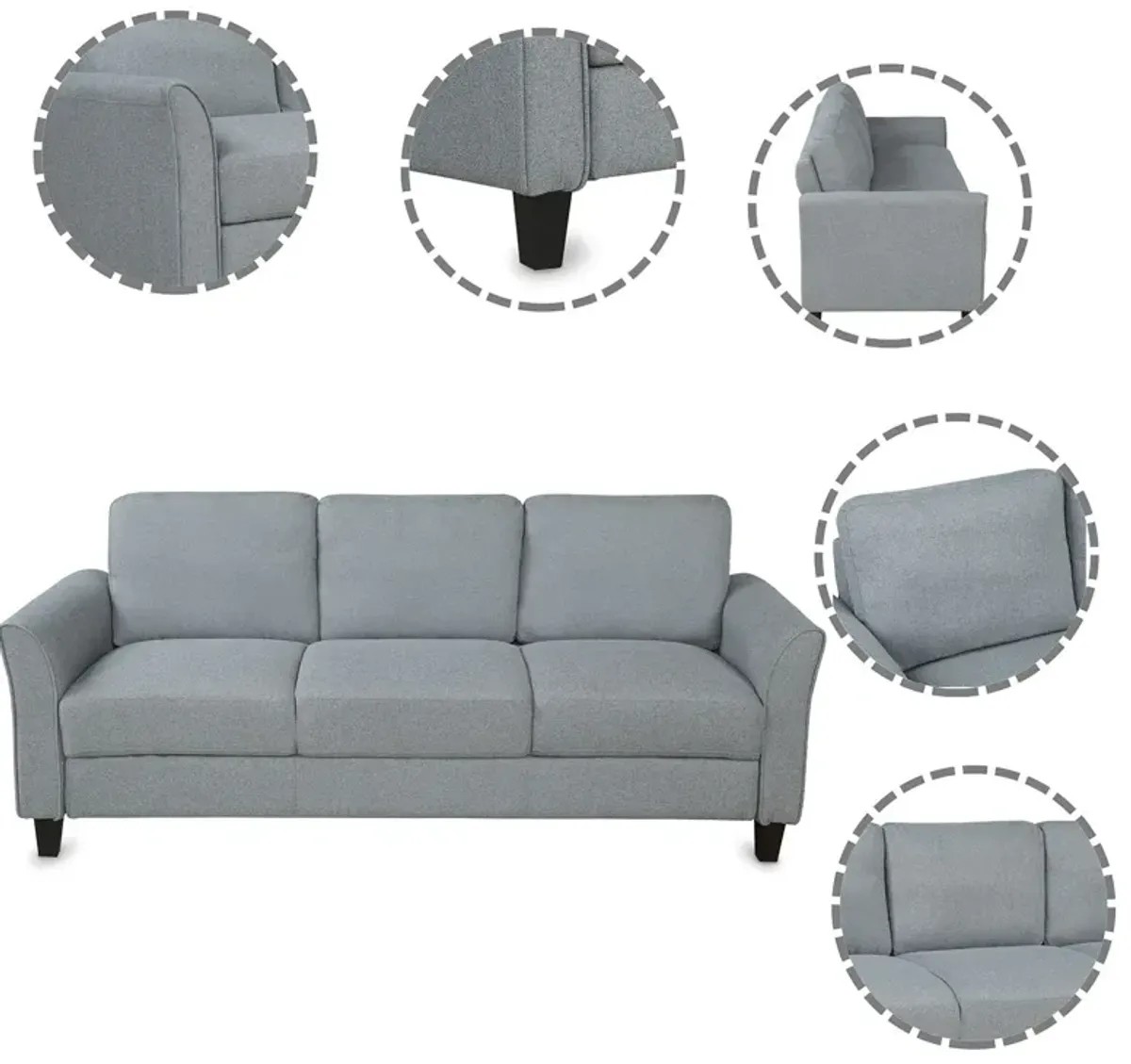 Living Room Sets Furniture Armrest Sofa Single Chair Sofa Loveseat Chair 3 Seat Sofa (Chair Loveseat Chair & 3 Seat Sofa)