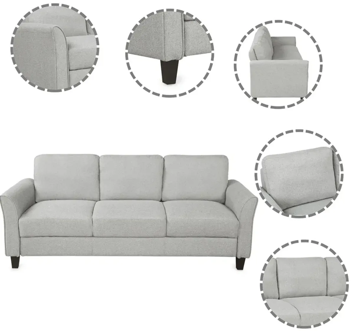 Living Room Sets Furniture Armrest Sofa Single Chair Sofa Loveseat Chair 3 Seat Sofa (Chair Loveseat Chair & 3 Seat Sofa)