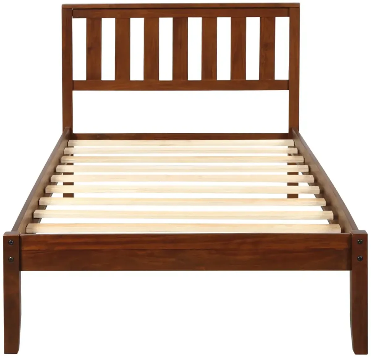 Platform Bed With Headboard / Wood Slat Support