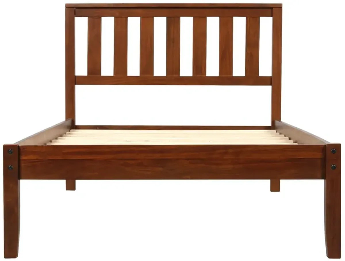 Platform Bed With Headboard / Wood Slat Support