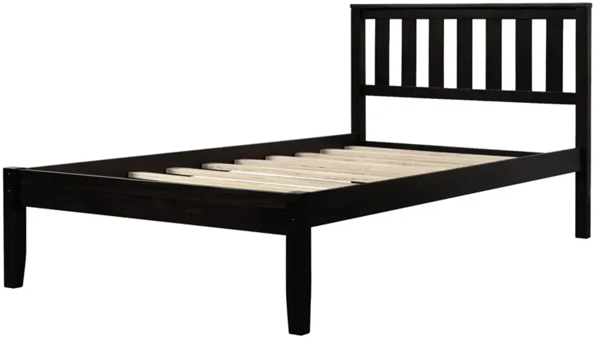 Platform Bed With Headboard / Wood Slat Support