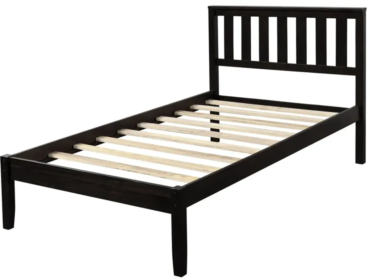 Platform Bed With Headboard / Wood Slat Support