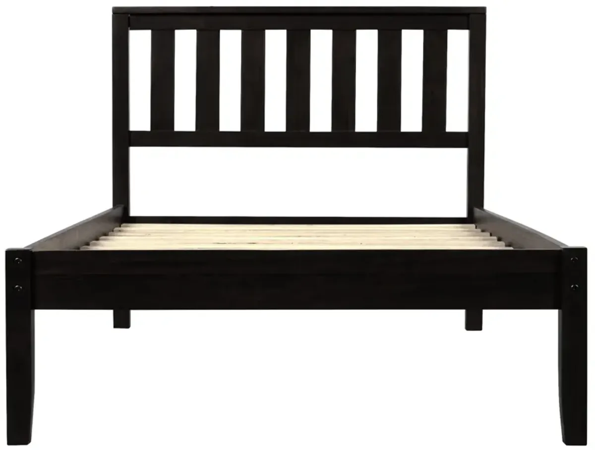 Platform Bed With Headboard / Wood Slat Support