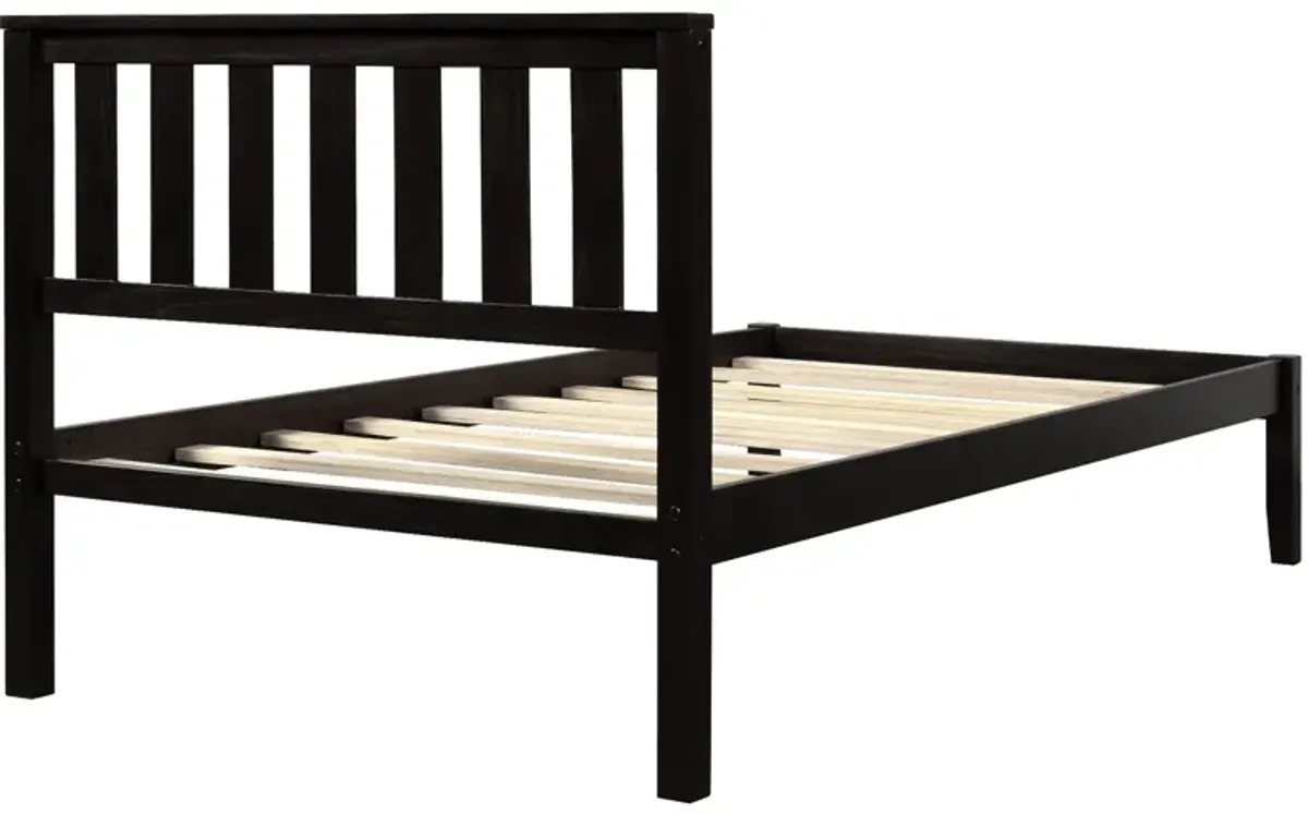 Platform Bed With Headboard / Wood Slat Support