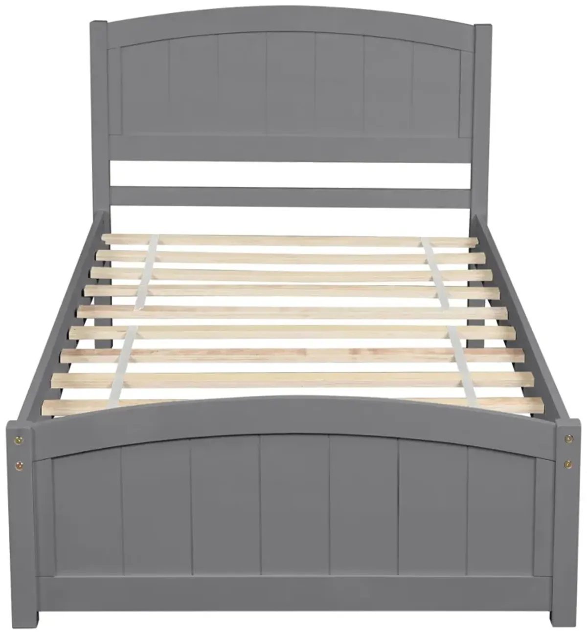 Platform Bed With Headboard, Footboard And Wood Slat Support - Wood