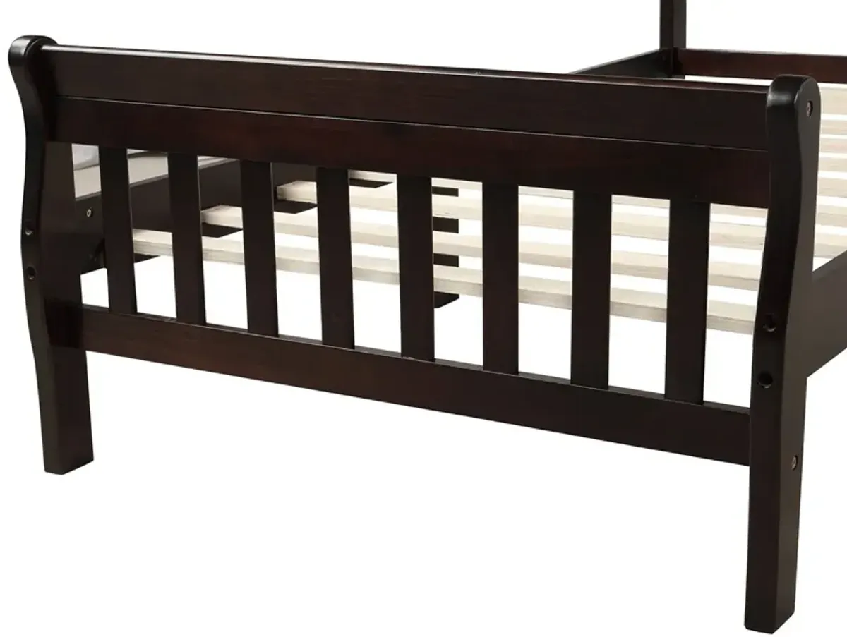 Platform Bed Frame Panel Bed Mattress Foundation Sleigh Bed With Headboard / Footboard / Wood Slat Support