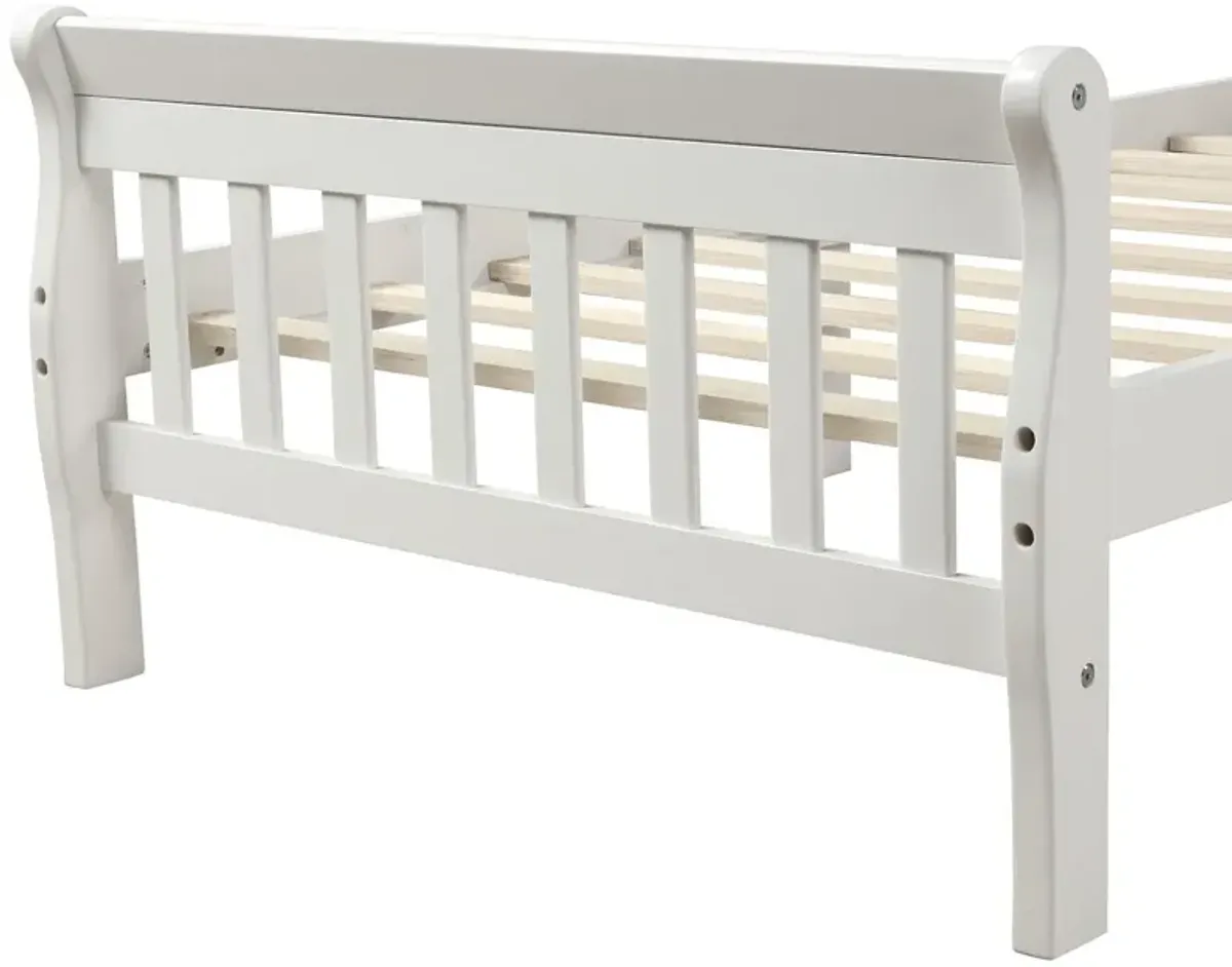 Platform Bed Frame Panel Bed Mattress Foundation Sleigh Bed With Headboard / Footboard / Wood Slat Support