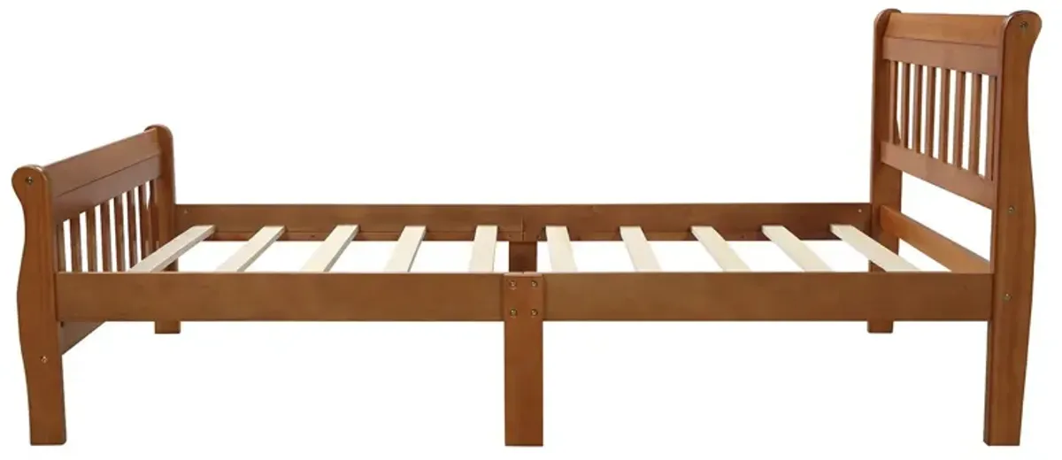 Platform Bed Frame Panel Bed Mattress Foundation Sleigh Bed With Headboard / Footboard / Wood Slat Support