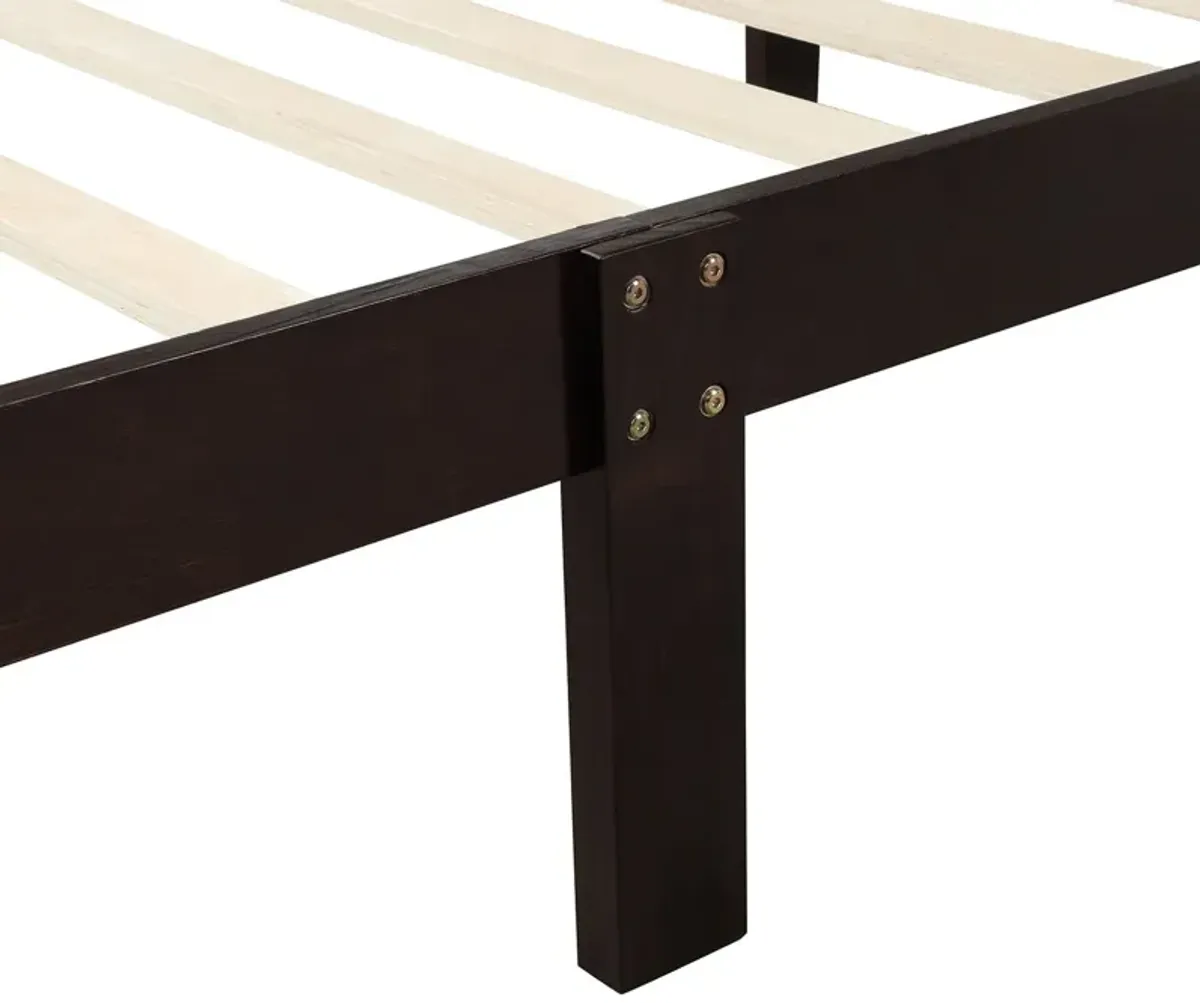 Platform Bed Frame Panel Bed Mattress Foundation Sleigh Bed With Headboard / Footboard / Wood Slat Support