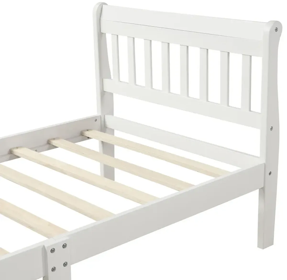 Platform Bed Frame Panel Bed Mattress Foundation Sleigh Bed With Headboard / Footboard / Wood Slat Support