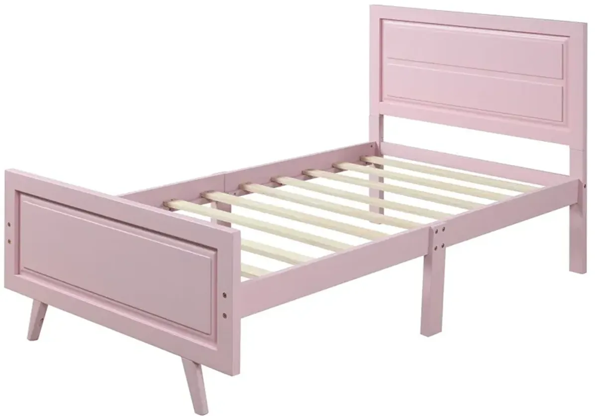 Twin Platform Bed Frame Mattress Foundation With Headboard And Wood Slat Support