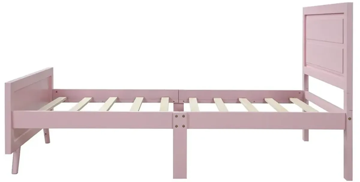 Twin Platform Bed Frame Mattress Foundation With Headboard And Wood Slat Support