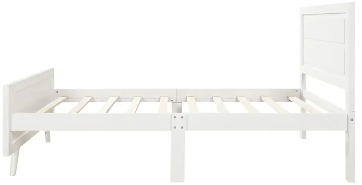 Twin Platform Bed Frame Mattress Foundation With Headboard And Wood Slat Support