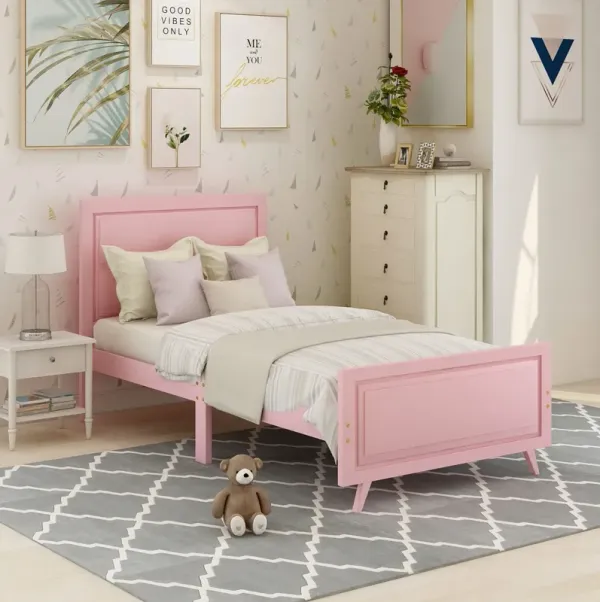 Twin Platform Bed Frame Mattress Foundation With Headboard And Wood Slat Support