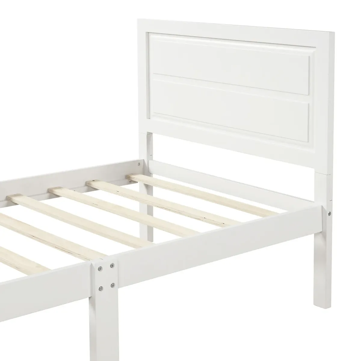 Twin Platform Bed Frame Mattress Foundation With Headboard And Wood Slat Support